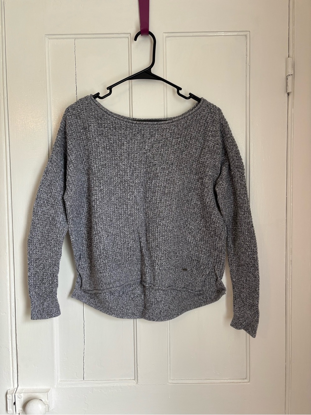 Hollister Heather Gray Scoop Neck Knit Sweater
